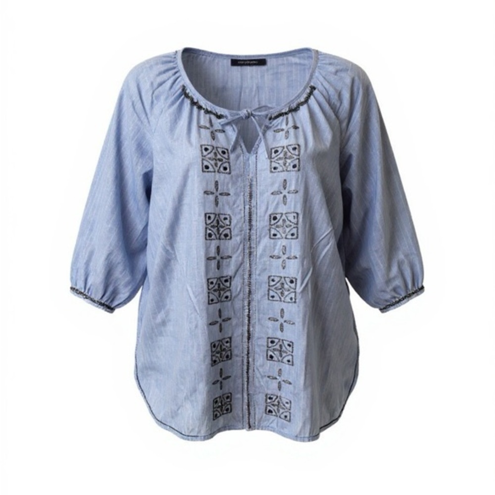 Catherine’s 2x Lightweight Round Neck Cotton Flowy Women’s Top #1636